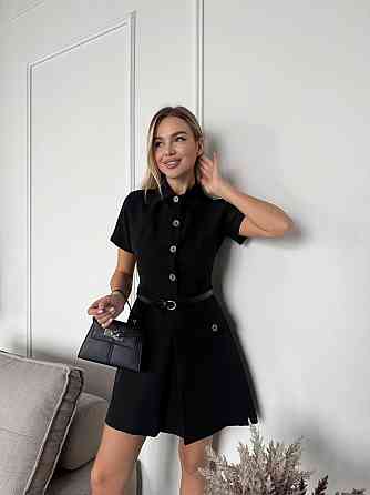 Жіноча базова повсякденна сукня креп-костюма Чорний, 46 Одеса