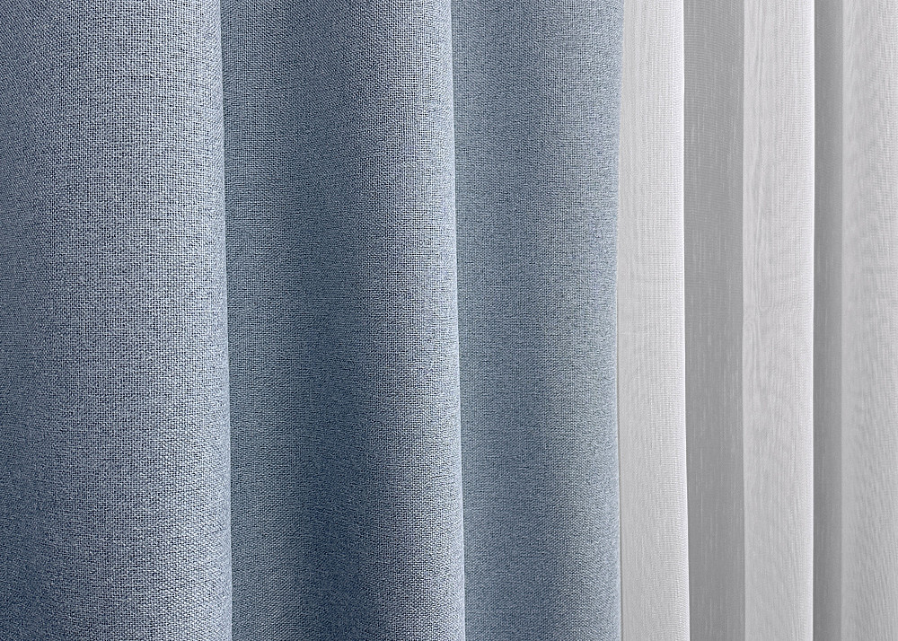 Комплект штор VR-Textil 100% блекаут ASHEN NIGHT 150х270 2шт і Тюль 400х270 1839ш-1153т блакитний з білим 71-069/3 Київ - фото 8