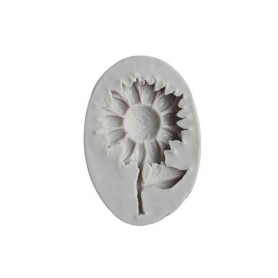 Молд силиконовый Подсолнух 78 на 53 мм серый Киев