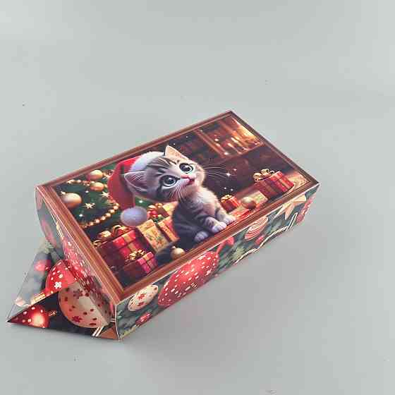 Новогодняя подарочная картонная упаковка для конфет (500грм) №238 