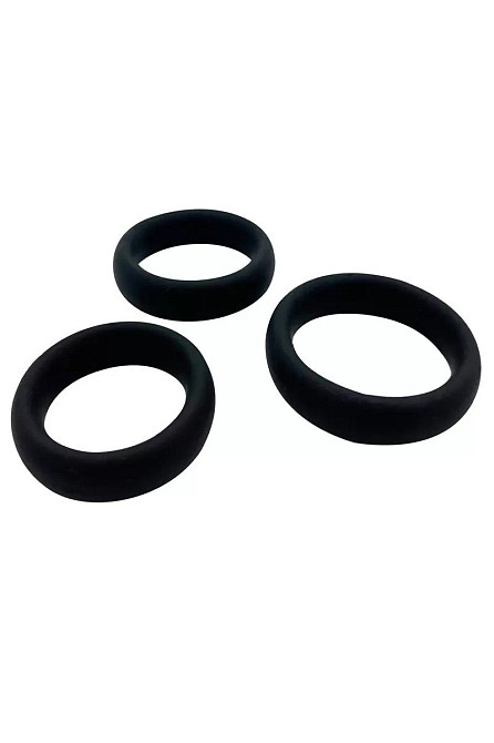 Набор эрекционных колец Alive Sensual Pleasure Rings черные Sex Aura Киев - изображение 1