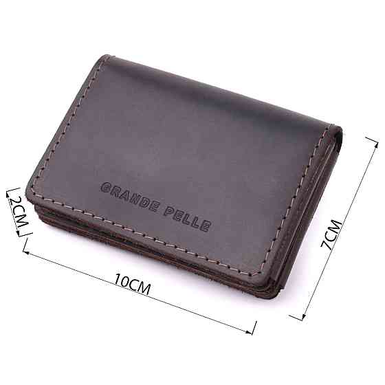 Стильна обкладинка на автодокументи у вінтажній шкірі GRANDE PELLE 22873 Темно-коричнева Київ