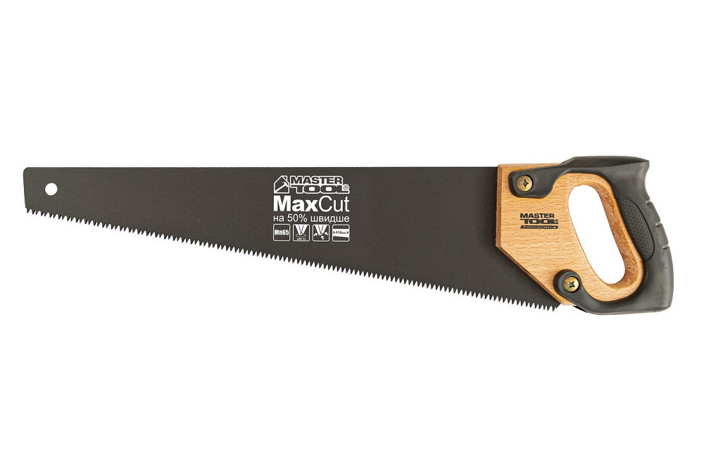 Ножівка столярна MASTERTOOL 7TPI MAX CUT тефлонове покриття 450 мм загартований зуб 3-D заточування 14-2345 Коломия - фото 4