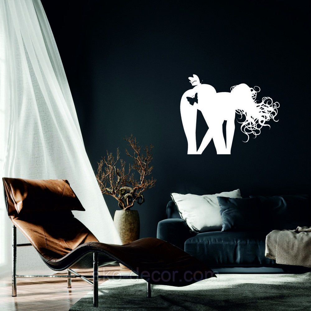 Декоративное настенное Панно «Силуэт женщины», Декор на стену 110*88 см, Белый Киев - изображение 1