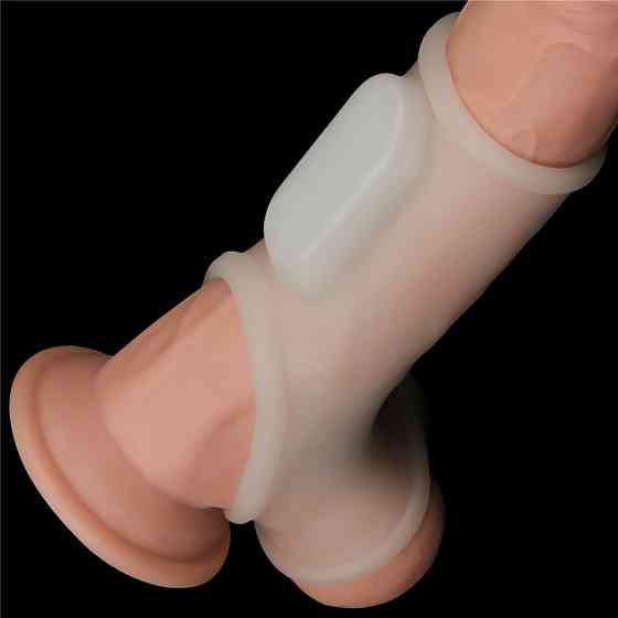Насадка на член - Vibrating Silk Knights Ring With Scrotum Sleeve White Sex Aura Киев