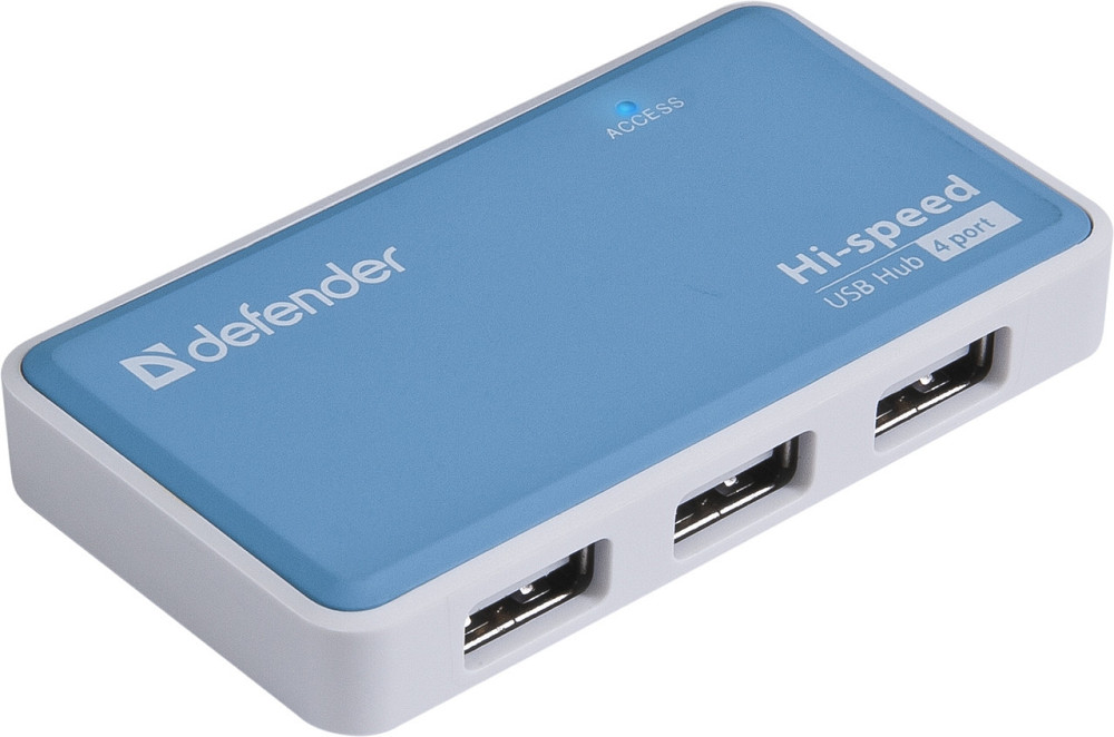 USB-хаб Defender Quadro Power+Adapter 4xUSB 2.0 220V (83503) (6054145) Київ - фото 1
