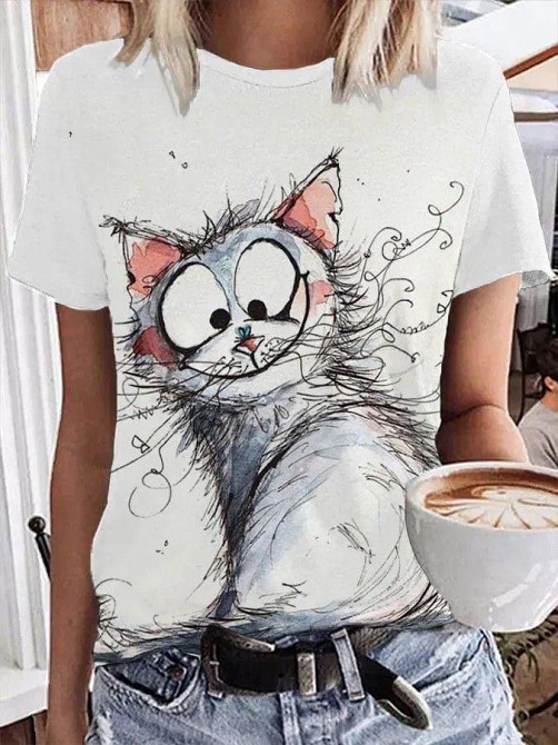 Футболка женская с принтом 44 Белая 2634325523 Днепр - изображение 1