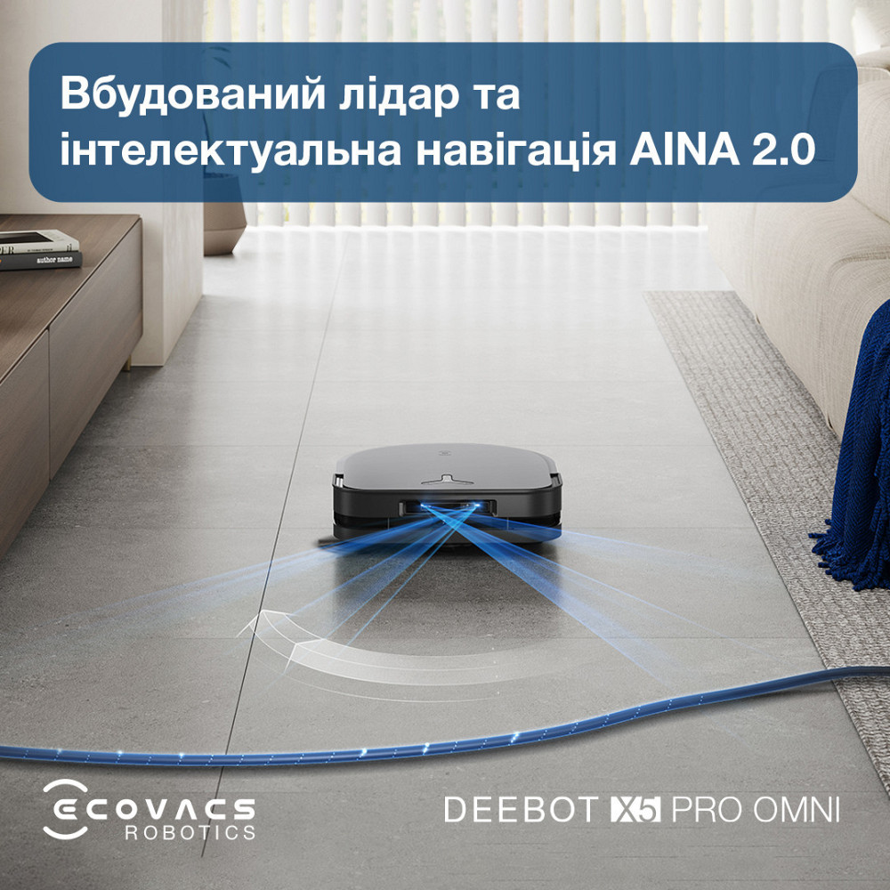 Робот-пилосос Ecovacs Deebot Ozmo X5 Pro Omni (DDX39) Black ( Black ) Харьков - изображение 18