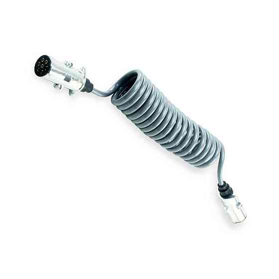 Кабель спиральный для приц. 7 полюс n (гильза металл) 4,5м серый электро. Мукачево