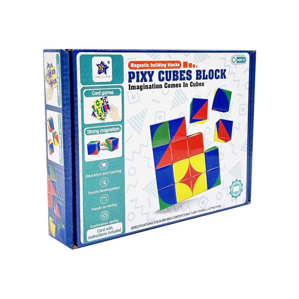 Дитяча гра-головоломка "Магнітні кубики" FD136(Multicolor) 16 елементів, 8 карток Вінниця - фото 1