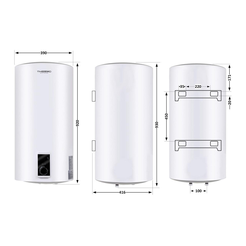 Водонагреватель электрический Thermo Alliance 80 л SLIM вертикальный, сухой ТЭН 2,0 кВт D80V20J(D)2-K Киев - изображение 2