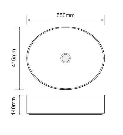 Раковина накладна MIXXUS PREMIUM ELLIPSE-0104 MARBLE 550х415х140mm   ( MP6554 ) 26250 Харків