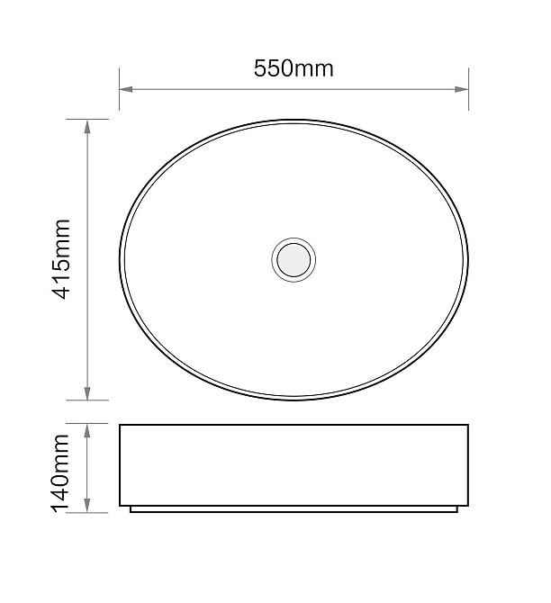 Раковина накладна MIXXUS PREMIUM ELLIPSE-0104 MARBLE 550х415х140mm   ( MP6554 ) 26250 Харків - фото 2
