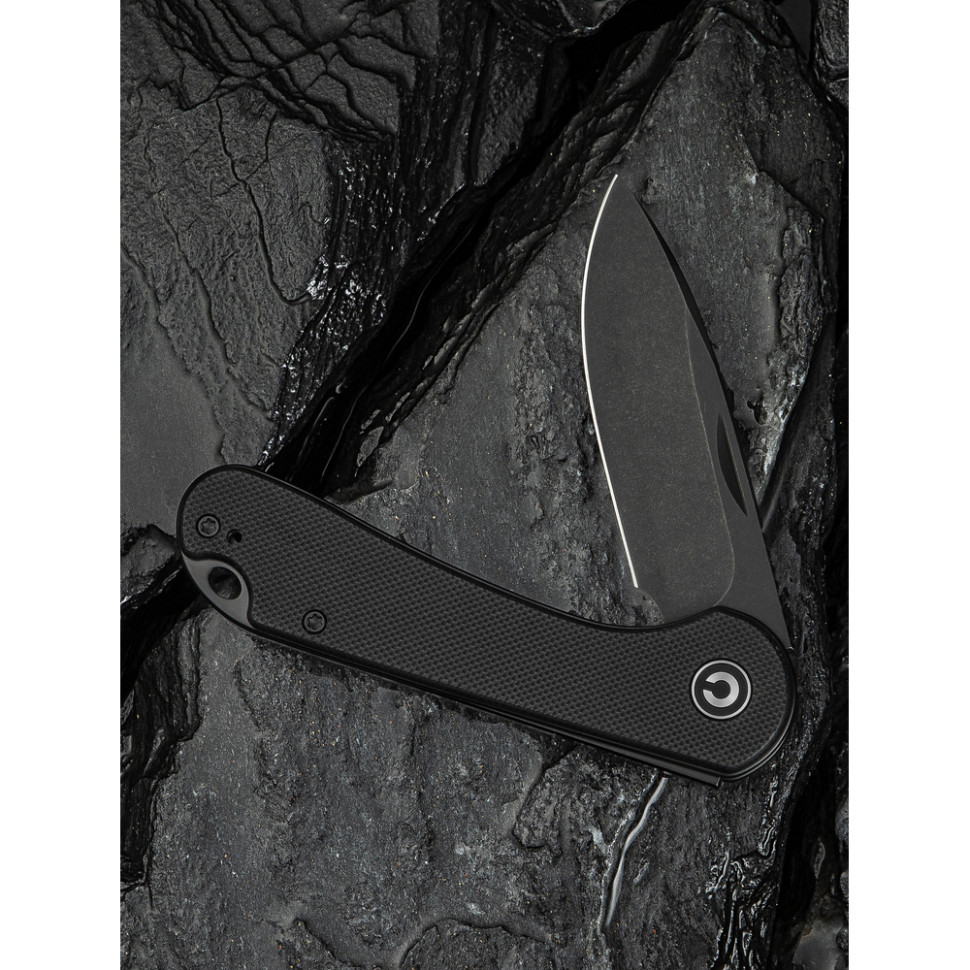 Ніж складаний кишеньковий Civivi Elementum Slip Joint, (7.5 см) 14C28N / G10 чорний Киев - изображение 12