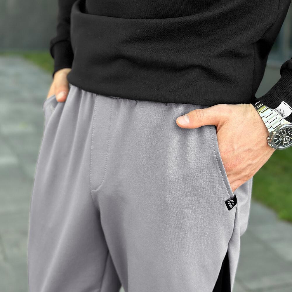 Чоловічі сталеві джогери з чорними вставками Pobedov Shade Київ - фото 14