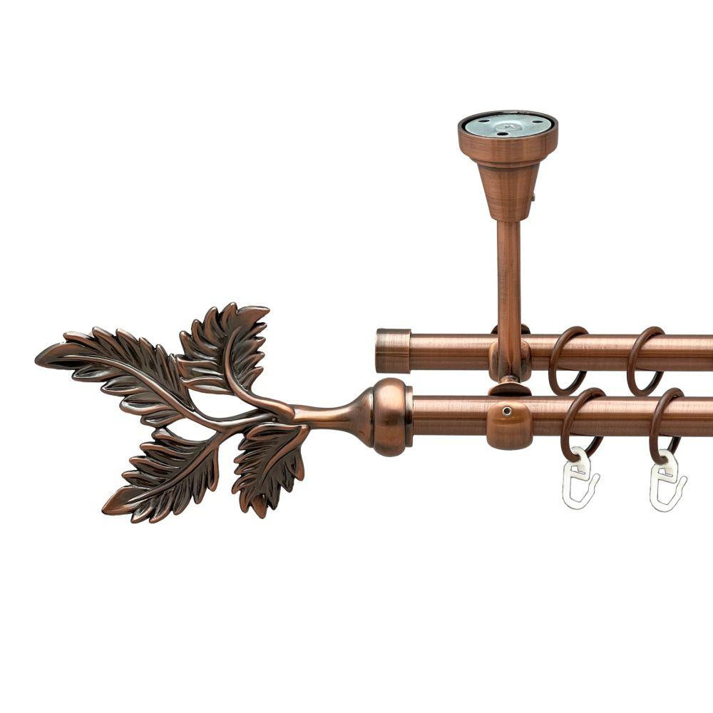 Карниз Orvit Папороть металевий дворядний відкритий до стелі гладка труба кільце металеве Мідь 16\16 мм 200 см Львов - изображение 1