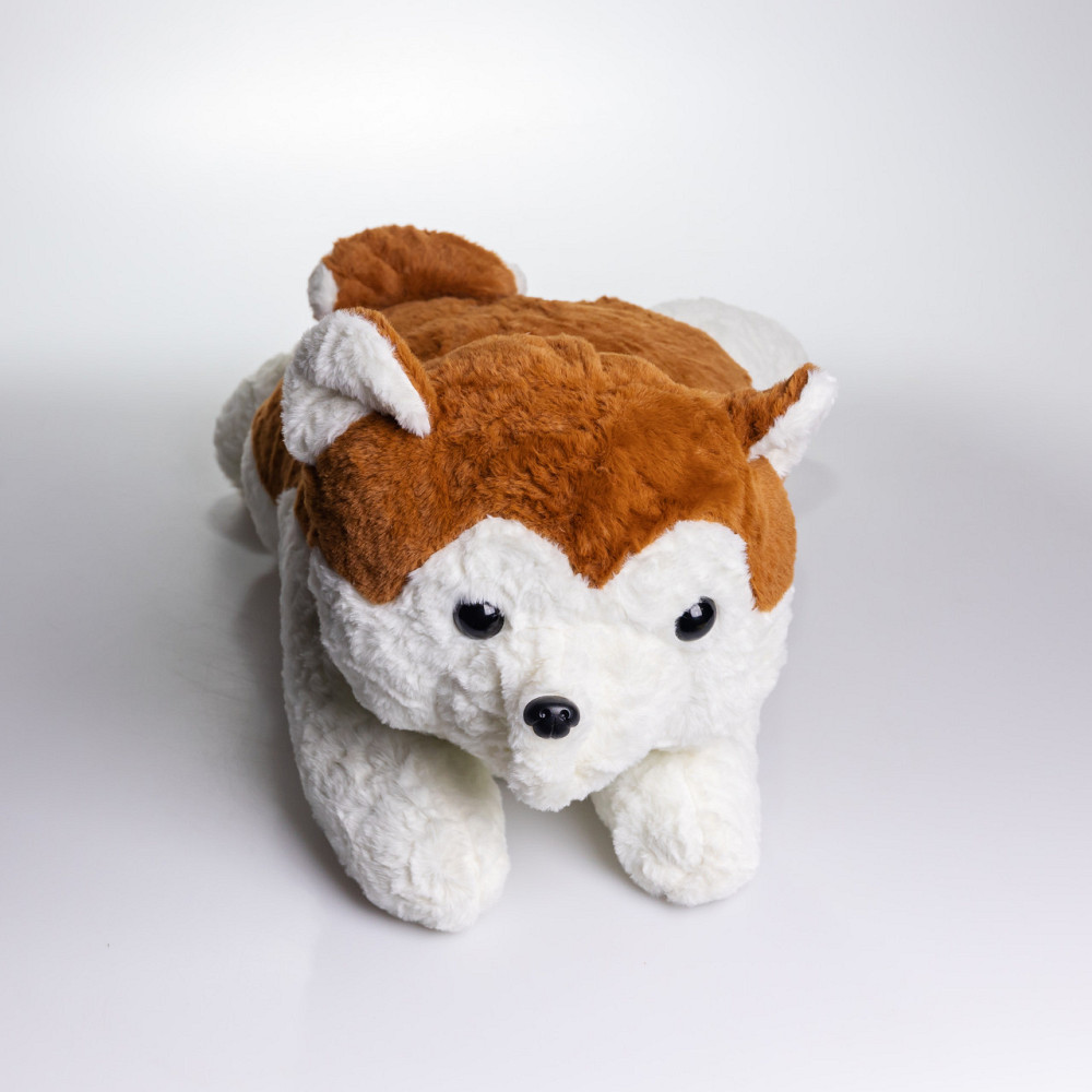 М'яка іграшка-плед, подушка 3 в 1 Хаскі плед в іграшці 50×30×26 (см) Коричневий 7124BR Коломия - фото 5