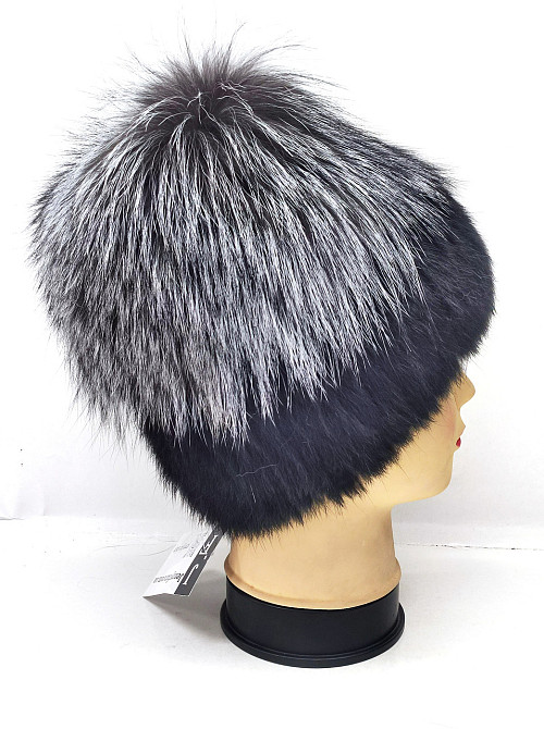 Шапка хутряна жіноча Ніка Чорний Харків - фото 4