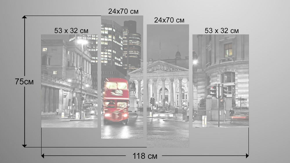 Модульна картина Нічний Лондон Art-68_4 Київ - фото 3