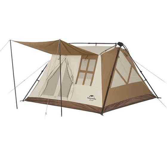 Четырехместная палатка с навесом Naturehike CNH22ZP029 (Светло-коричневая) Киев