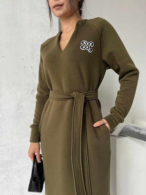 Жіноче тепле плаття тринитка на флісі під пояс. 42-52р. Київ - фото 8