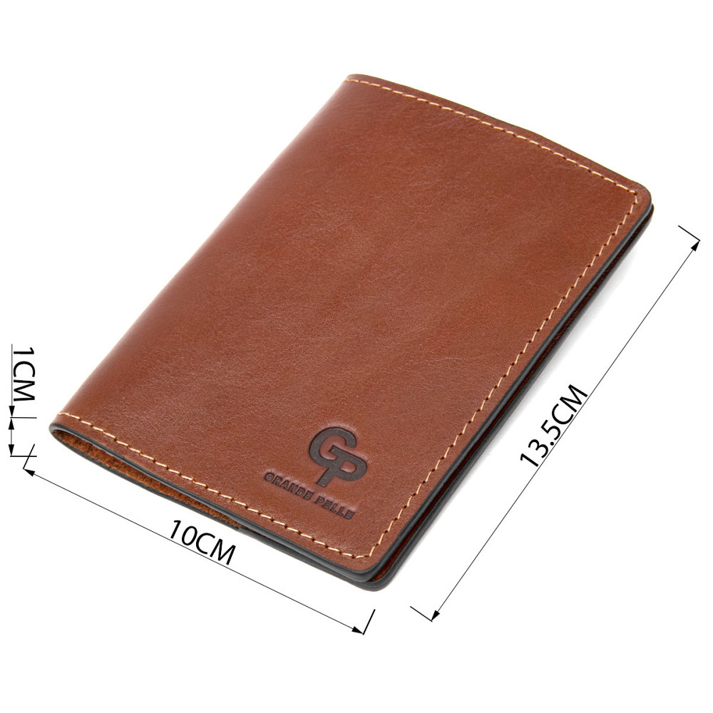 Обложка на паспорт из натуральной кожи Коричневый (GRANDE PELLE) Киев - изображение 7