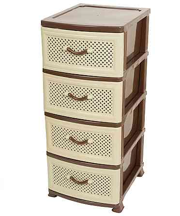 Комод пластиковый Efe Plastics 4 ящика 90х46х38, сетка, бежево-коричневый. Эфе пластик* Одесса