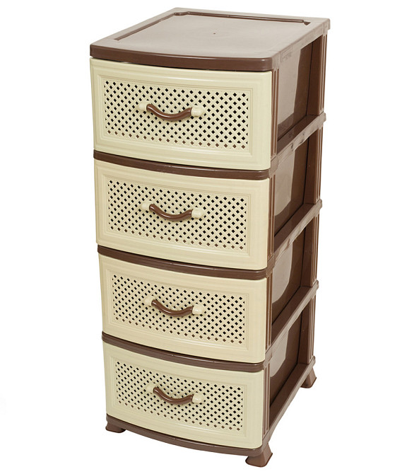 Комод пластиковий Efe Plastics 4 ящики 90х46х38, сітка, бежево-коричневий. Ефе пластик* Одеса - фото 2