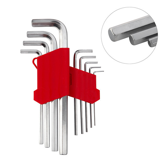 Набор ключей Г-образных шестигранных удлиненных 9 шт, 1,5-10 мм, Cr-V INTERTOOL HT-0602 Киев - изображение 1