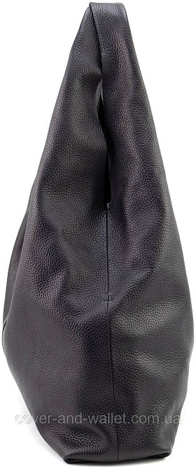 Велика жіноча сумка-шоппер із фактурної шкіри чорного кольору Grande Pelle 732710 Київ - фото 3