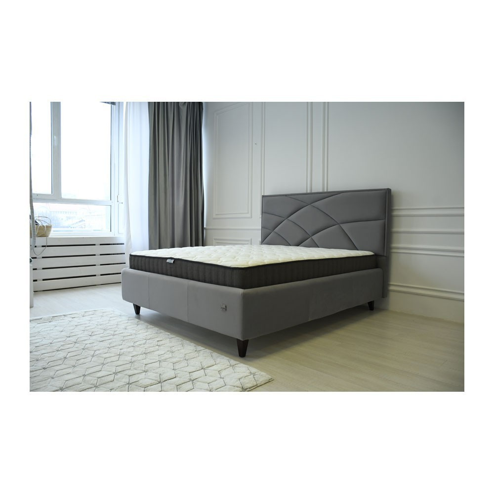 Ліжко NettaDesign Comfort з нішею для білизни на ніжках 180x200 сірий Київ - фото 6