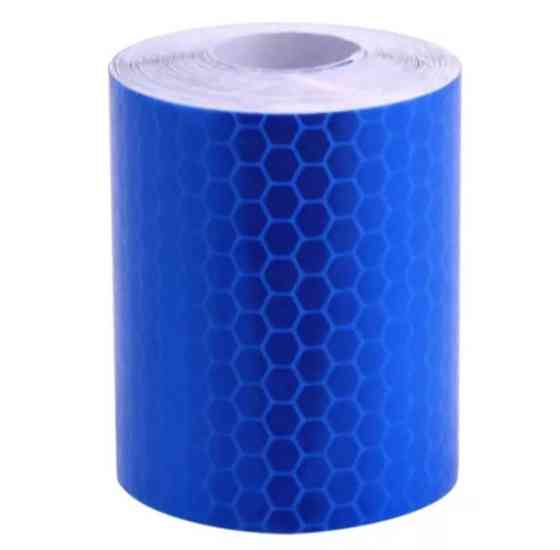 Светоотражающая лента на скотче Соты 1 м на 5 см синий Киев