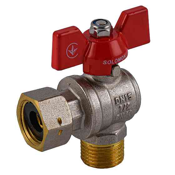 Кран кульовий кутовий з накидною гайкою SOLOMON 1/2″ ЗВ PN40 (V4002-S) Киев