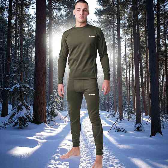 Мужское зимнее термобелье хаки Columbia, костюм мужского термобелья солумбия хаки цвета флисовое теплое Львов