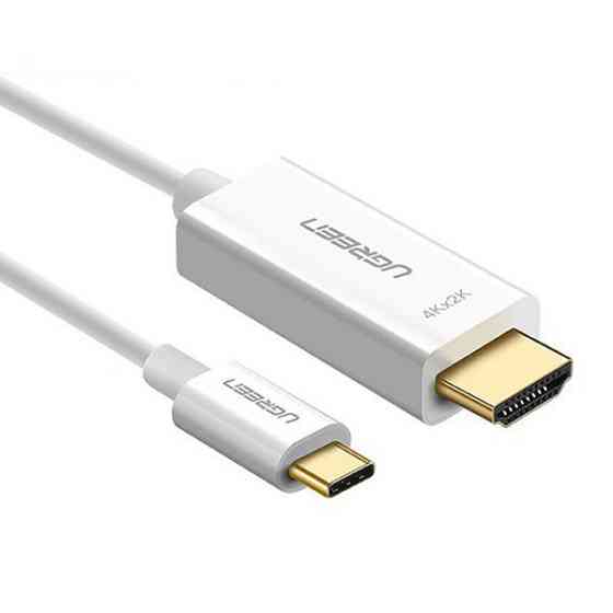 Кабель-Перехідник USB Type C to HDMI Cable Male to Male ABS Case 1.5m UGREEN MM121 Білий (30841) Киев