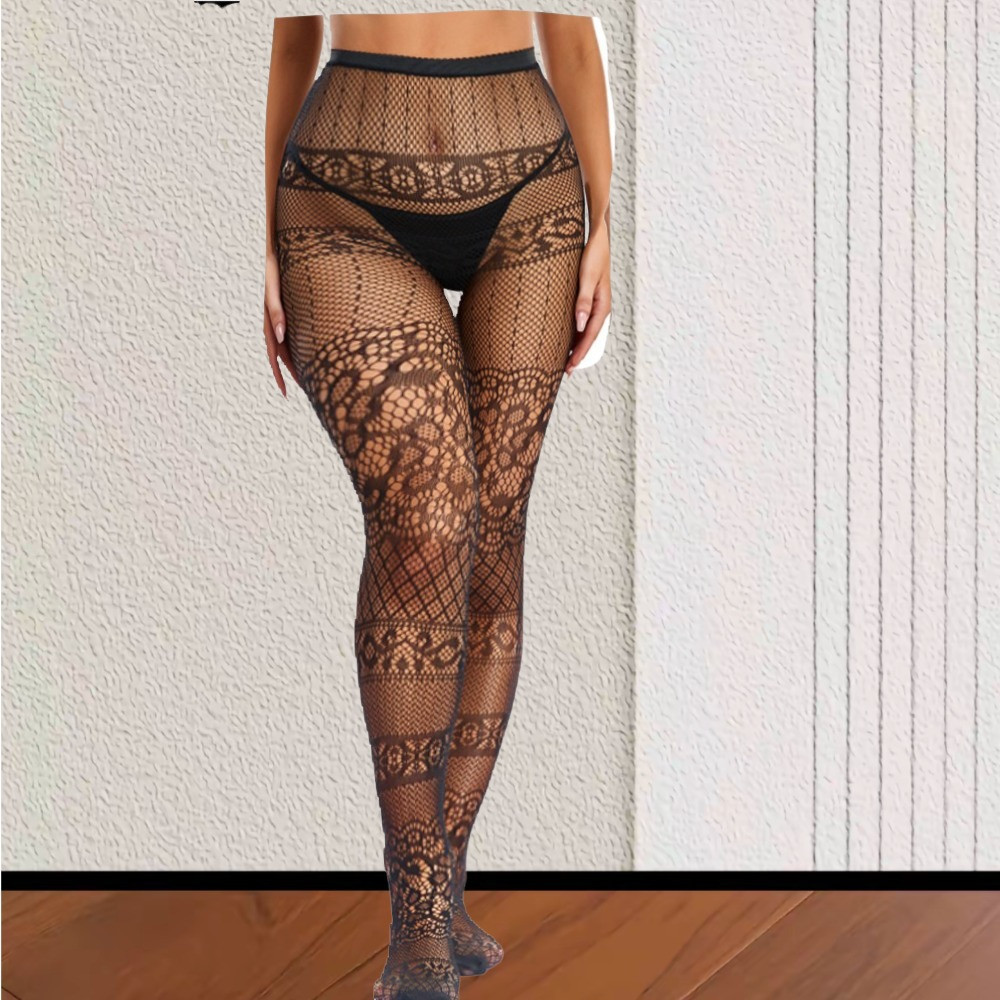 Колготки в сітку фантазійні one size чорний Київ - фото 4