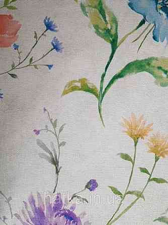 Шпалери вінілові на флізелін Marburg Shades квіти прованський стиль сині бузкові коричневі червоні Київ