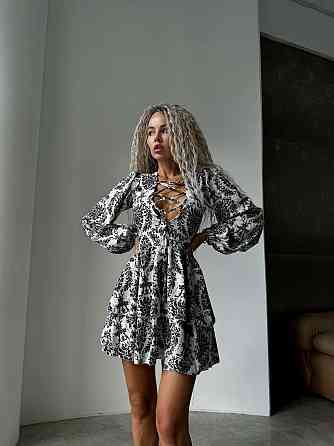 Жіноче стильне повсякденне літнє плаття софт принт Чорний, 44/46 Одеса