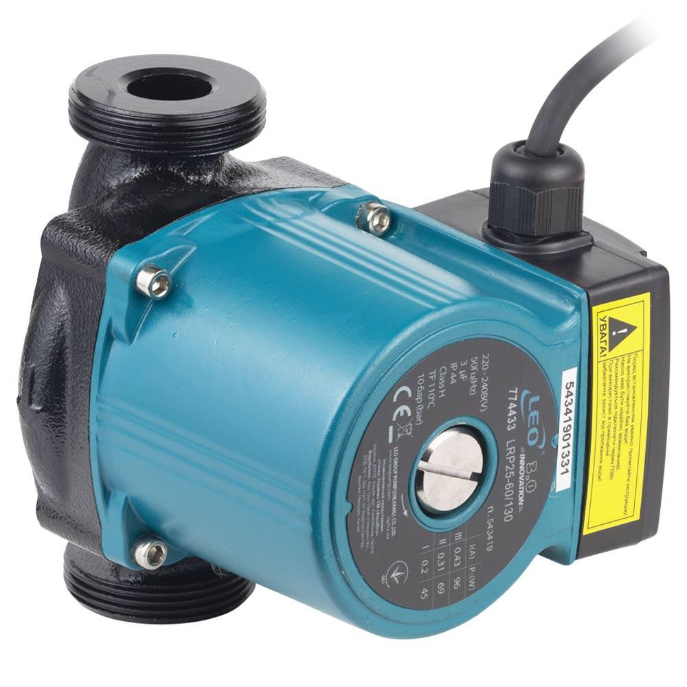 Насос циркуляційний 96Вт Hmax 6м Qmax 58л/хв Ø1½" 130мм+гайки Ø1" LEO 3.0 LRP25-60/130 (774433) Рівне - фото 1