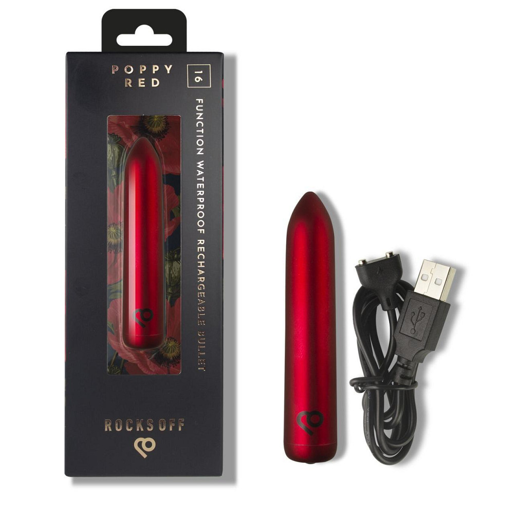 Віброкуля Rocks Off Bullet Poppy Red 16 Settings Sex Aura Київ - фото 9