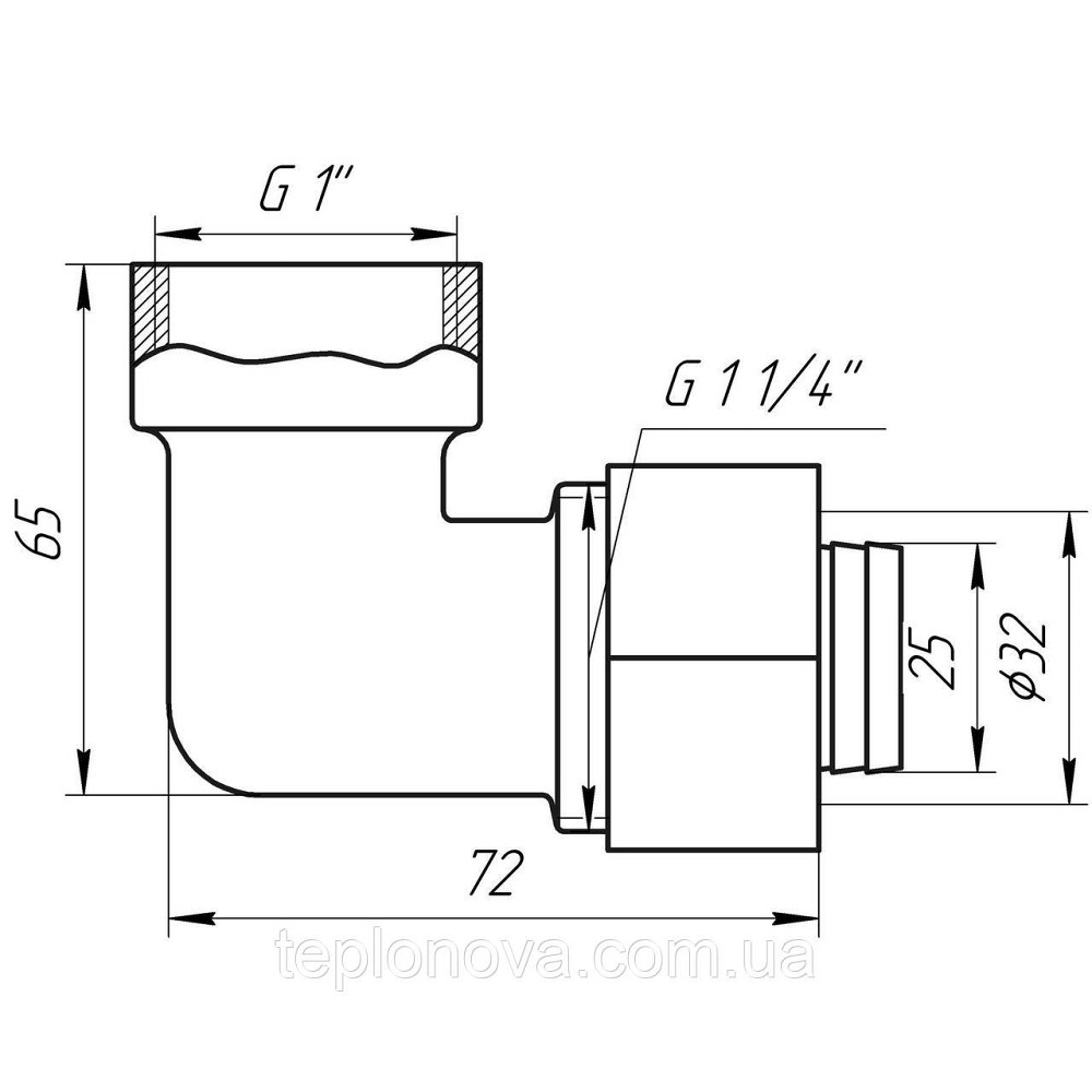 Уголок с внутренней резьбой APE 752 L 1″х32 ITALY Черновцы - изображение 2