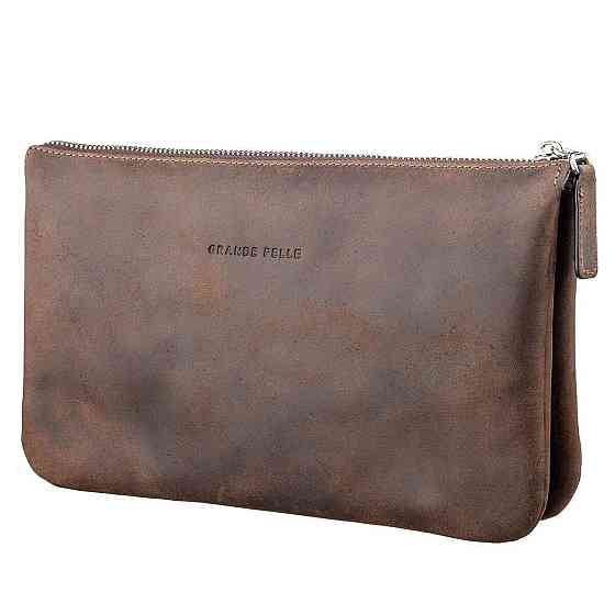 Барсетка чоловіча вінтажна GRANDE PELLE 11145 шкіряна Коричнева Київ