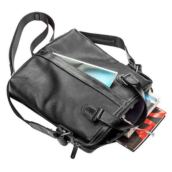 Сумка мужская SHVIGEL 11114 кожаная Черная Киев