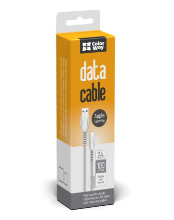 Кабель USB Lightning ColorWay CW-CBUL027-WH 2,4A 1м білий Житомир - фото 1