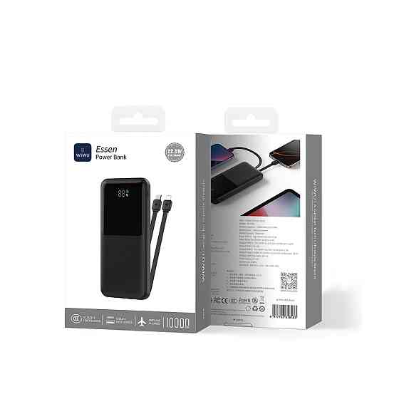 Павербанк 10000 mAh WIWU Wi-P081 22.5W быстрая зарядка черный power bank повербанк Одесса
