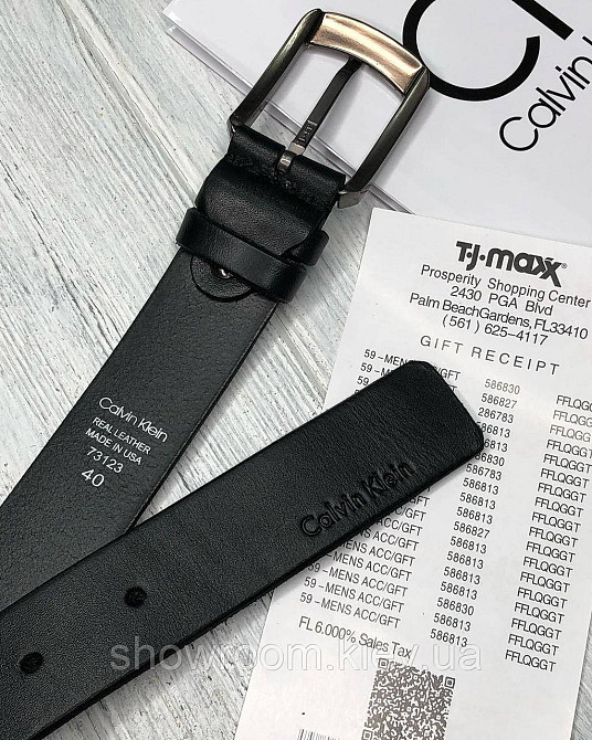 Мужской кожаный брендовый ремень (471) Киев - изображение 6