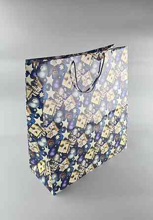 Новорічні, кортонні пакети подарункові Супер 47x52x20-005) (12 шт) Харків