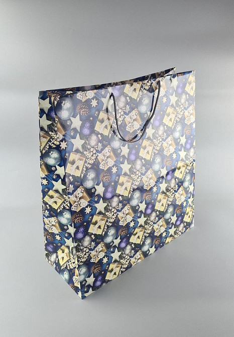 Новорічні, кортонні пакети подарункові Супер 47x52x20-005) (12 шт) Харків - фото 3