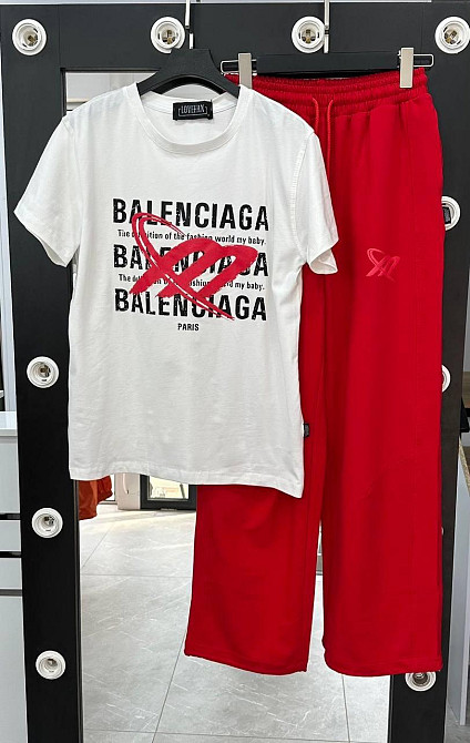 Стильний жіночий, зручний костюм двонитка пеньє + кулір Червоний, 46 Одеса - фото 3