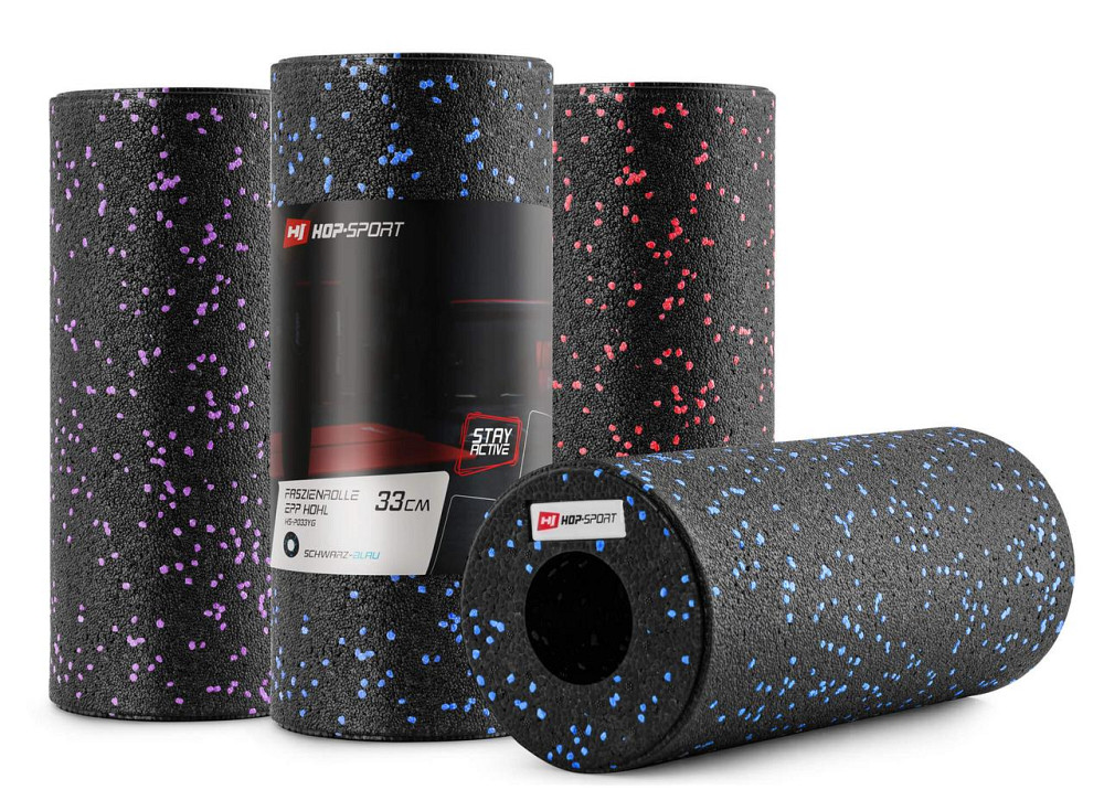 Роллер масажер (валик, ролик) гладкий Hop-Sport EPP 33см HS-P033YG чорно-червоний Киев - изображение 2
